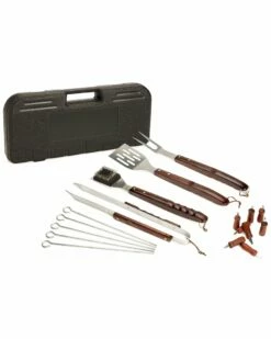 Cuisinart 18pc Wooden Handle Grilling Set Home Kitchen Tools & Gadgets