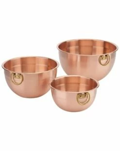 Cuisinart 3PC Copper Mixing Bowl Set (1.5Qt, 3Qt, & 5Qt) Home Kitchen Tools & Gadgets