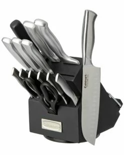 Cuisinart 15PC Stainless Steel Rotating Cutlery Block Set Home Flatware & Cutlery