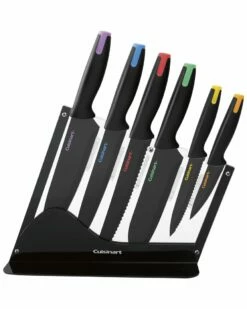 Cuisinart 7pc Ceramic Coated Cutlery Set With Color End Caps Home Flatware & Cutlery