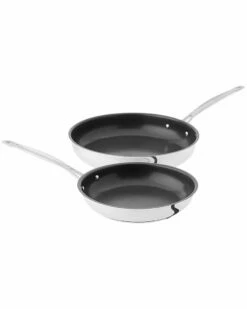 Cuisinart 2 Pack Non-Stick Skillet Set 9In & 11In Home Cookware