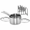 Cuisinart 5PC Stainless Steel Saucepan Set Home Cookware